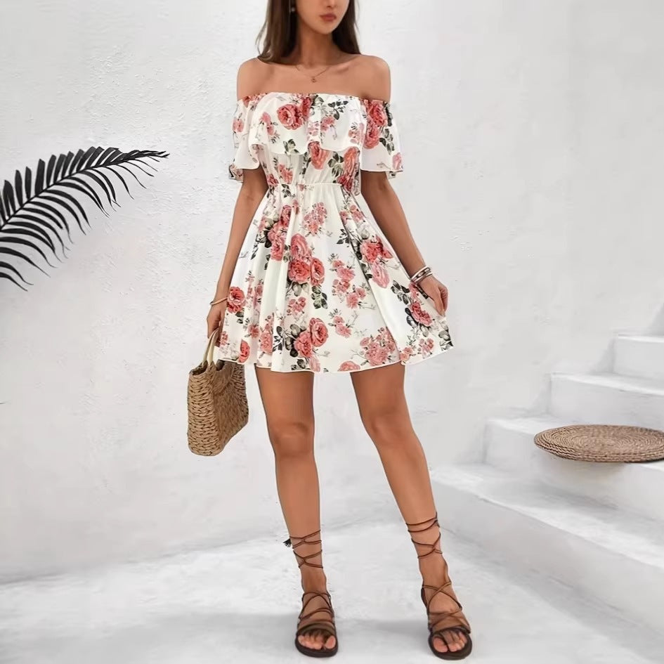 Fashionable New  Summer Sleeveless Printed Sexy Women's Dress