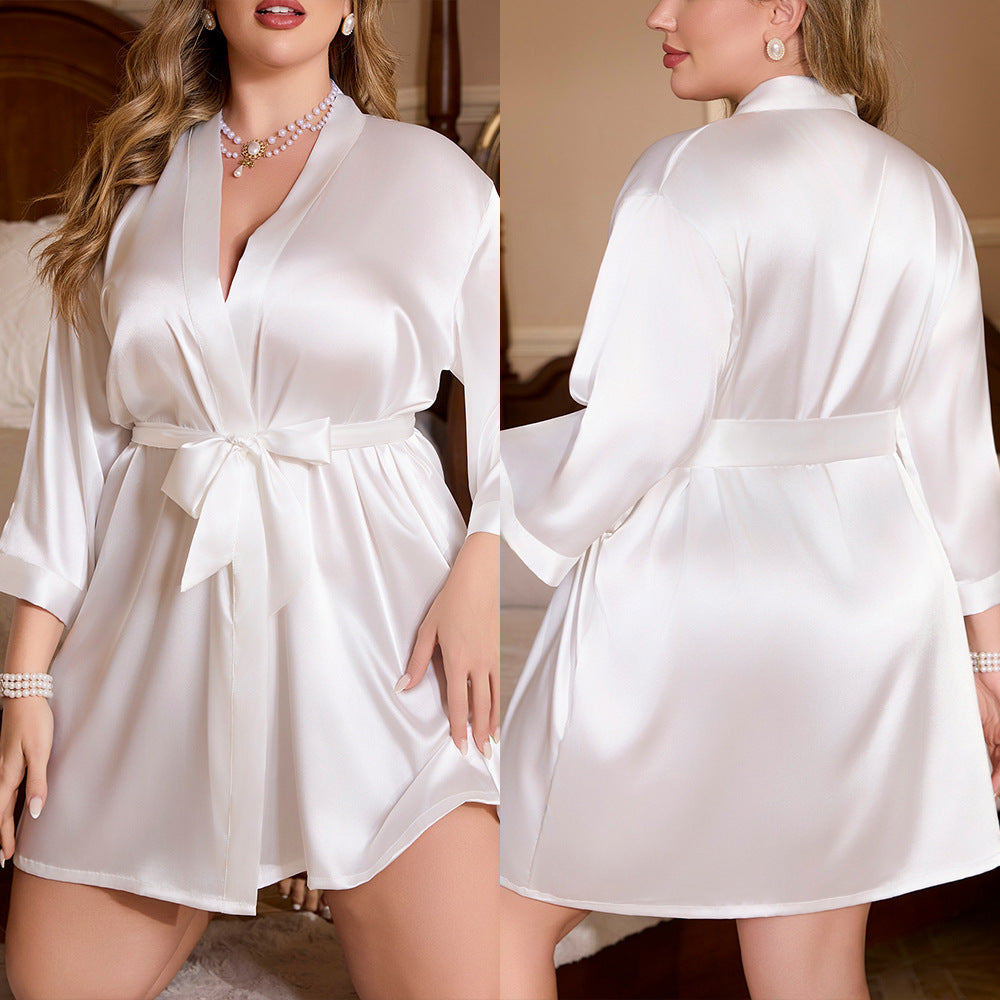 Women's Plus Size Sleepwear Loose Comfortable Bathrobe Homewear