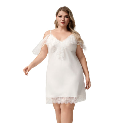 Women's Strap Sexy Lace Sleep Dress V-neck Homewear