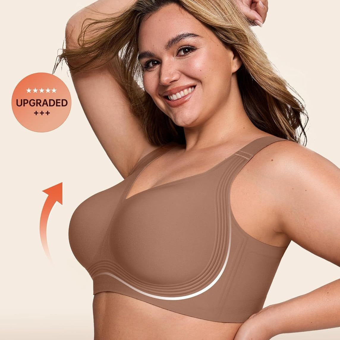 Women's Bra Support Non-Wire Push-Up Full Coverage Seamless Bra Without Underwire Plus Size
