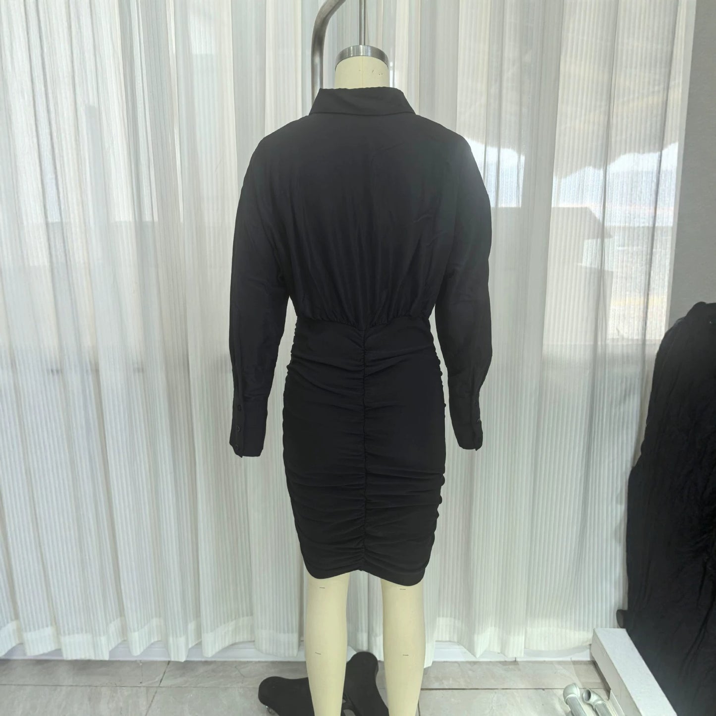 Flip collar short dress