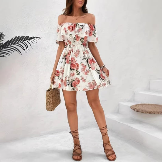 Fashionable New  Summer Sleeveless Printed Sexy Women's Dress