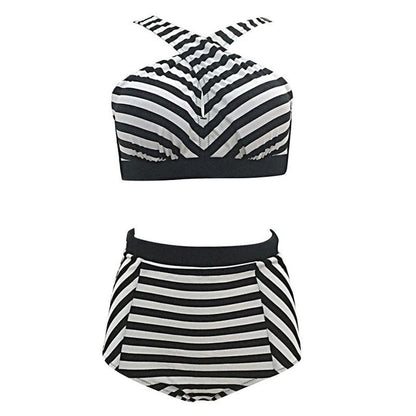 Plus Size Swimwear High Waist Swimsuit High Neck Bikini 2017 Cross Bikinis Women Swimsuit Top Bathing suit female swimwear 5XL