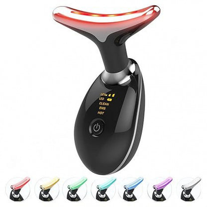 Neck Massager Beauty Device with 7-Color Light Therapy, V-Shaped Face Slimming Tool