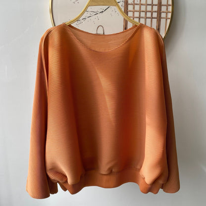 Clothing  Lifestyle Casual Loose Fit Designer Pleated Top with High-End Crease Details