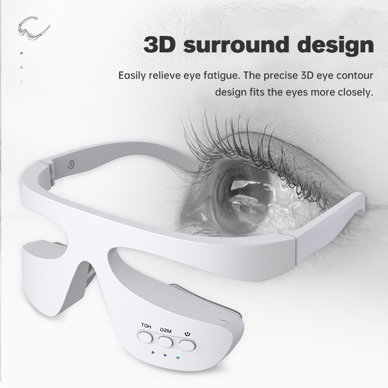 Eye Care Device Portable Wireless Heat Therapy Red Light Massage Eye Massager for Dark Circles