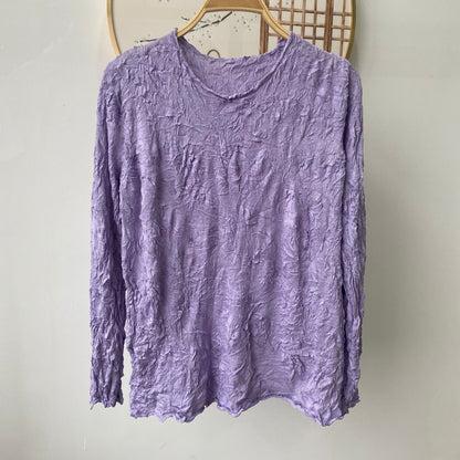 Pleated Soft Fabric Fashion Top with Irregular Ruffles, Versatile for Layering or Wearing Alone