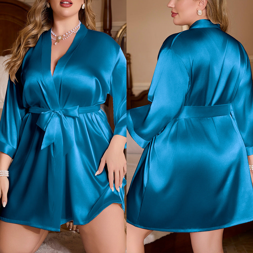 Women's Plus Size Sleepwear Loose Comfortable Bathrobe Homewear