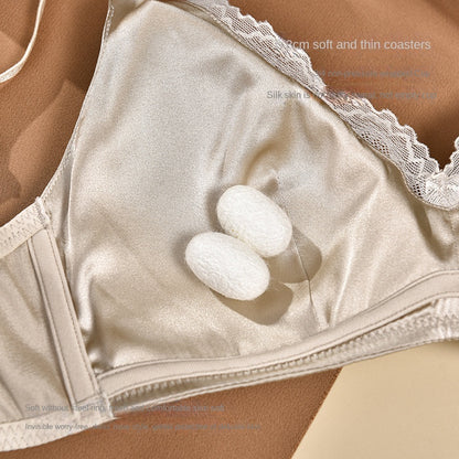Brahmin Women's Thin Strap Seamless Wire-Free Bra, Non-Slip, Anti-Sagging, Minimizing Large Breasts