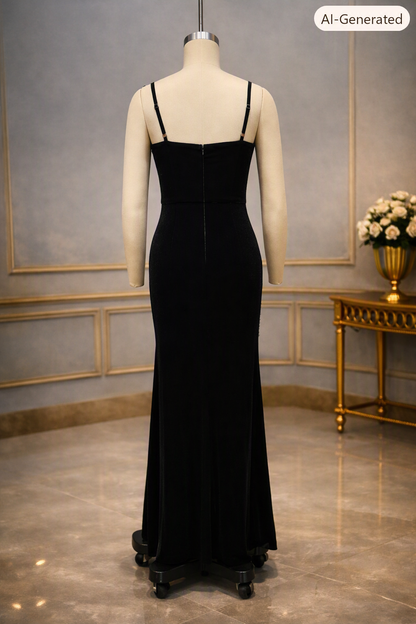 Tubeless long evening dress stage host luxury rhinestones