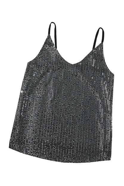 Gray Sequin Tank Top